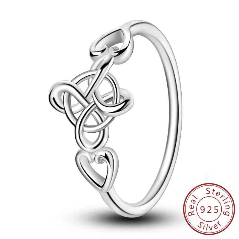 New Original 925 Sterling Silver Rings Stackable Infinite Silver Zircon Ring For Women Wedding Anniversary Birthday Jewelry Gift