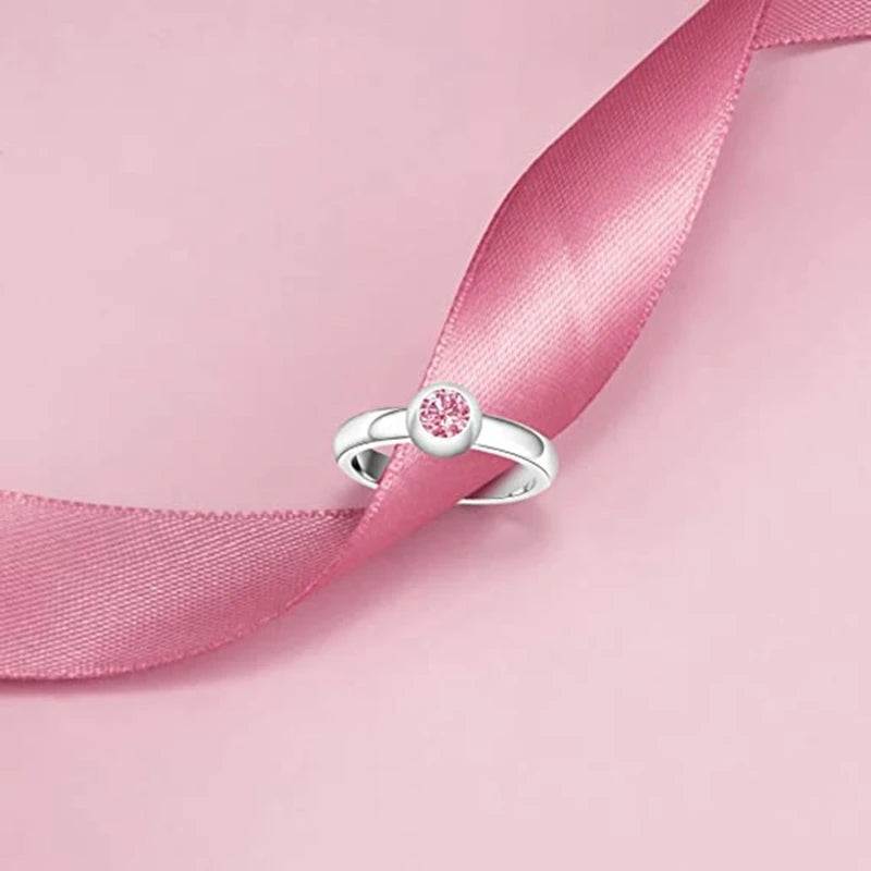 Simple Birthstone Rings with 12 Color Zircon Replaceable Fashion Stackable Promise Ring Jewelry Gift for Women Girl