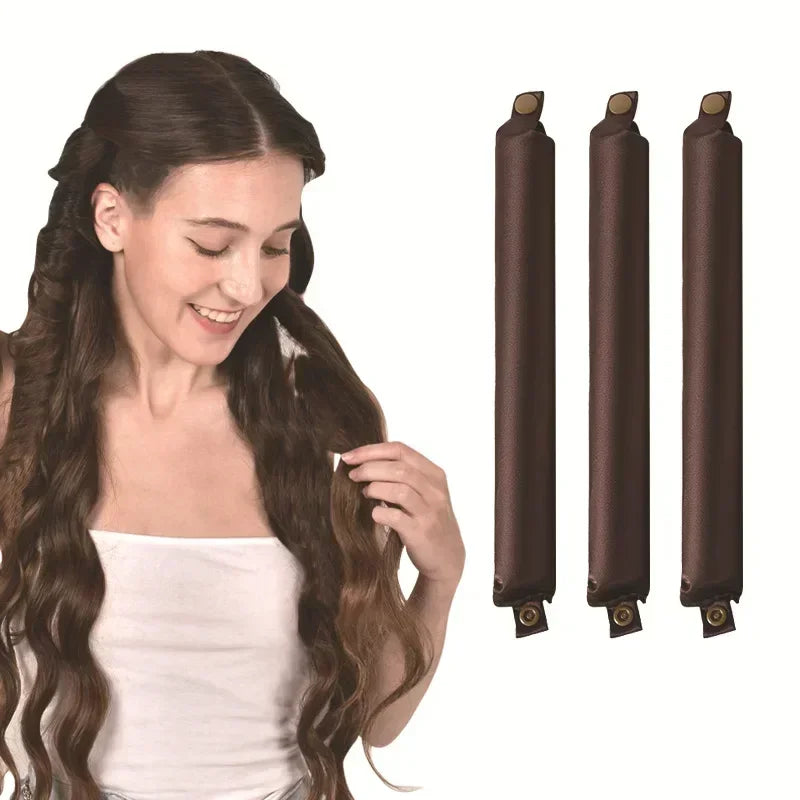 Heatless Curling Rod Headband – Satin Flexi Rods for Overnight Curls