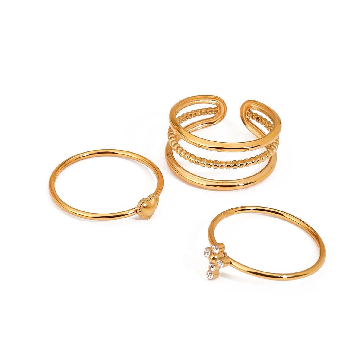 Yori Personalized Stackable Ring Set  Prevent Allergy Stainless Steel Gold Color Daily Wear Fashion Jewelry 2025 NEW