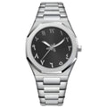 Fashion Luxury Casual Watch For Men Arabic Numeral Dial Stainless Steel Band Waterproof Men's Wristwatch