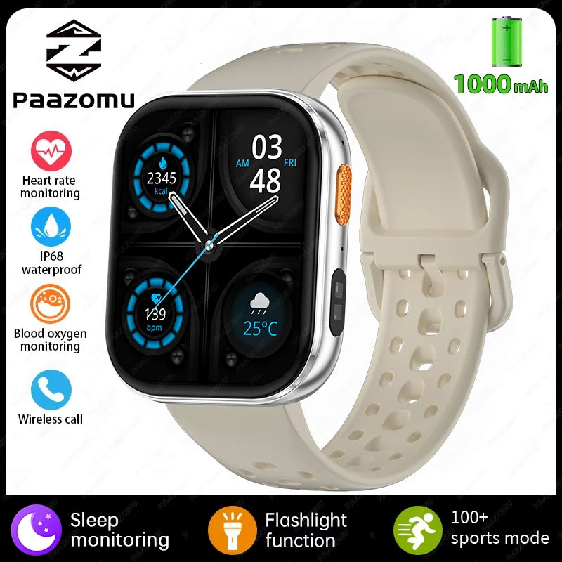 2026 new outdoor sports smartwatch,2.04 high-definition large screen,1000mAh large battery, ultra long battery life,holiday gift