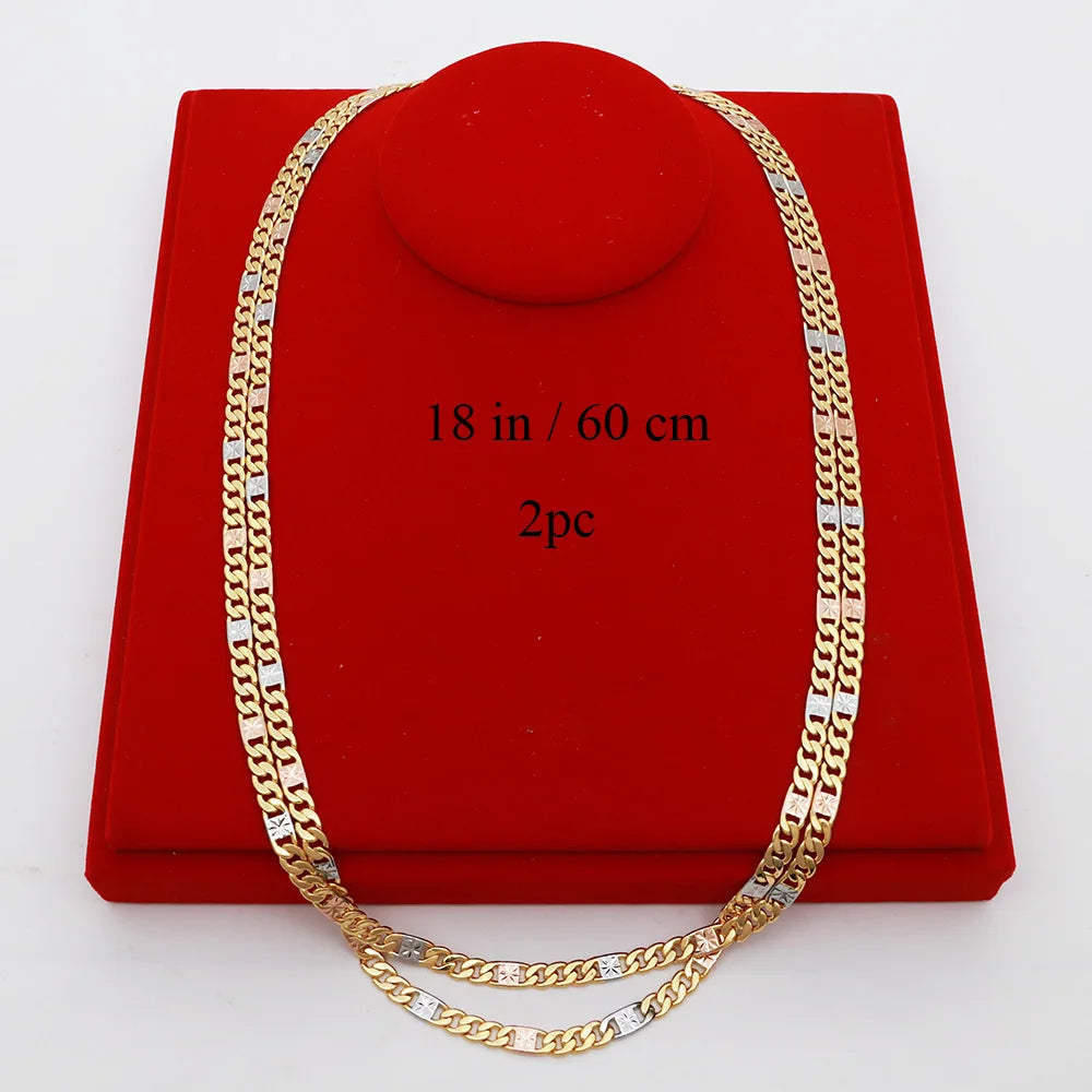 60cm 5.3mm Minimalist Necklace Fashion 18k Gold Plated Jewelry for Men And Women Suitable for Daily Wear