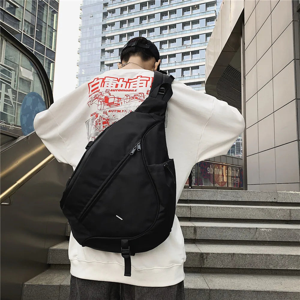 Large Capacity Crossbody Bags for Women Unisex Solid Color Chest Packs High Quality Nylon Shoulder Bag Travel Storage Backpacks