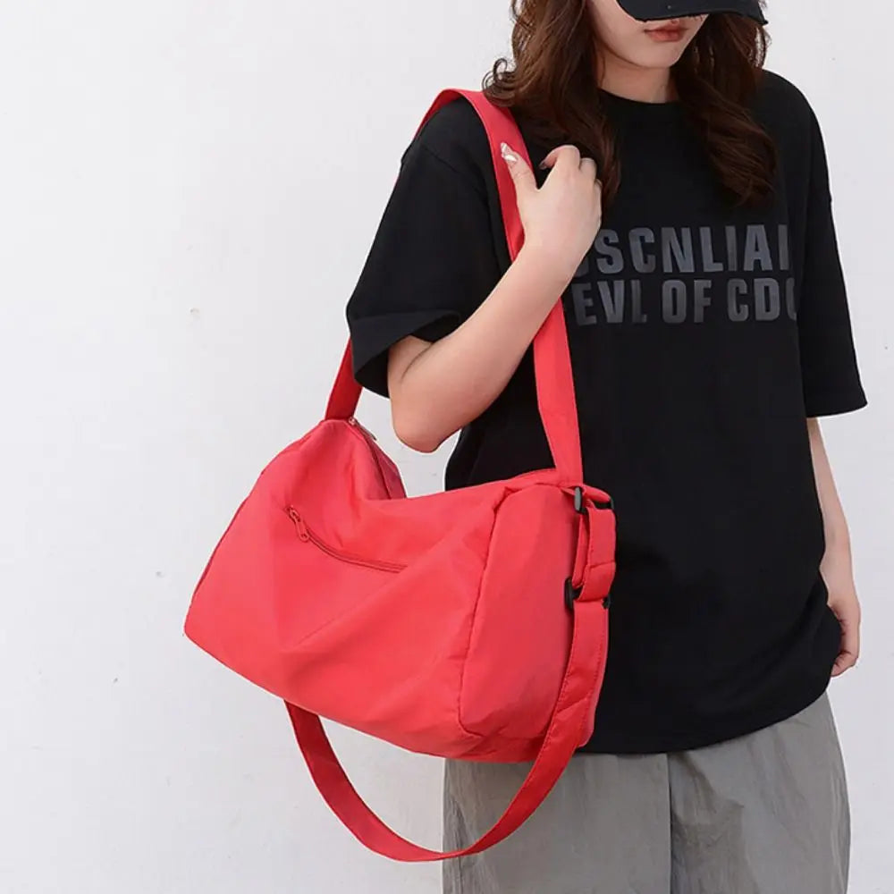 Fashionable Solid Color Crossbody Tote Bags Canvas Large Capacity Sports Shoulder Bag Niche Design Casual Gym Fitness Bag Girls