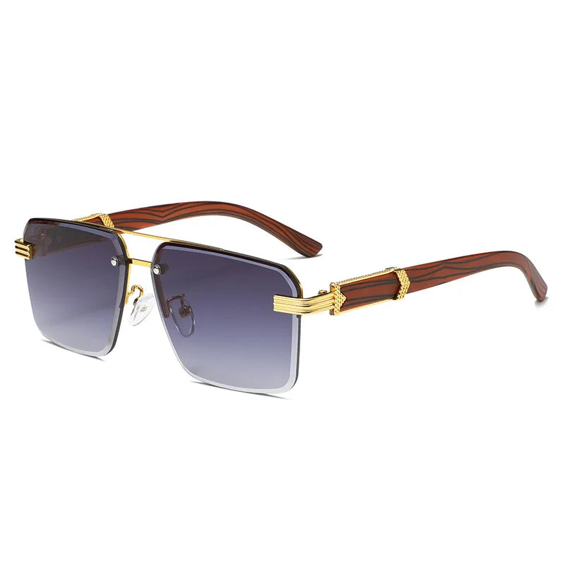 A Pair of Textured Double-Bridge Trendy Fashion Sunglasses, Suitable for Streetwear, Parties, Music Festivals, Gifting and Vacat