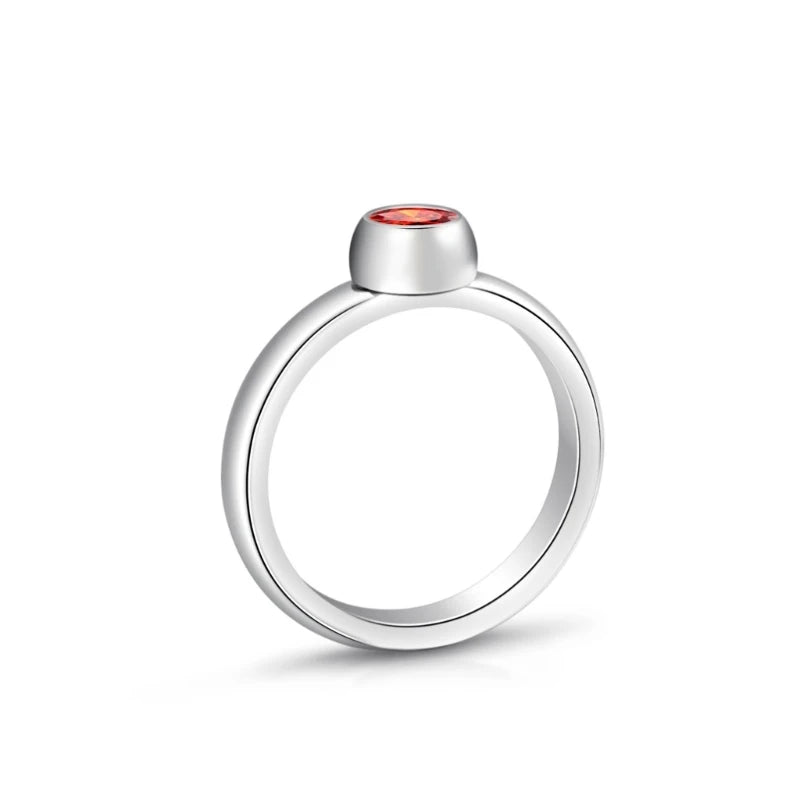Simple Birthstone Rings with 12 Color Zircon Replaceable Fashion Stackable Promise Ring Jewelry Gift for Women Girl