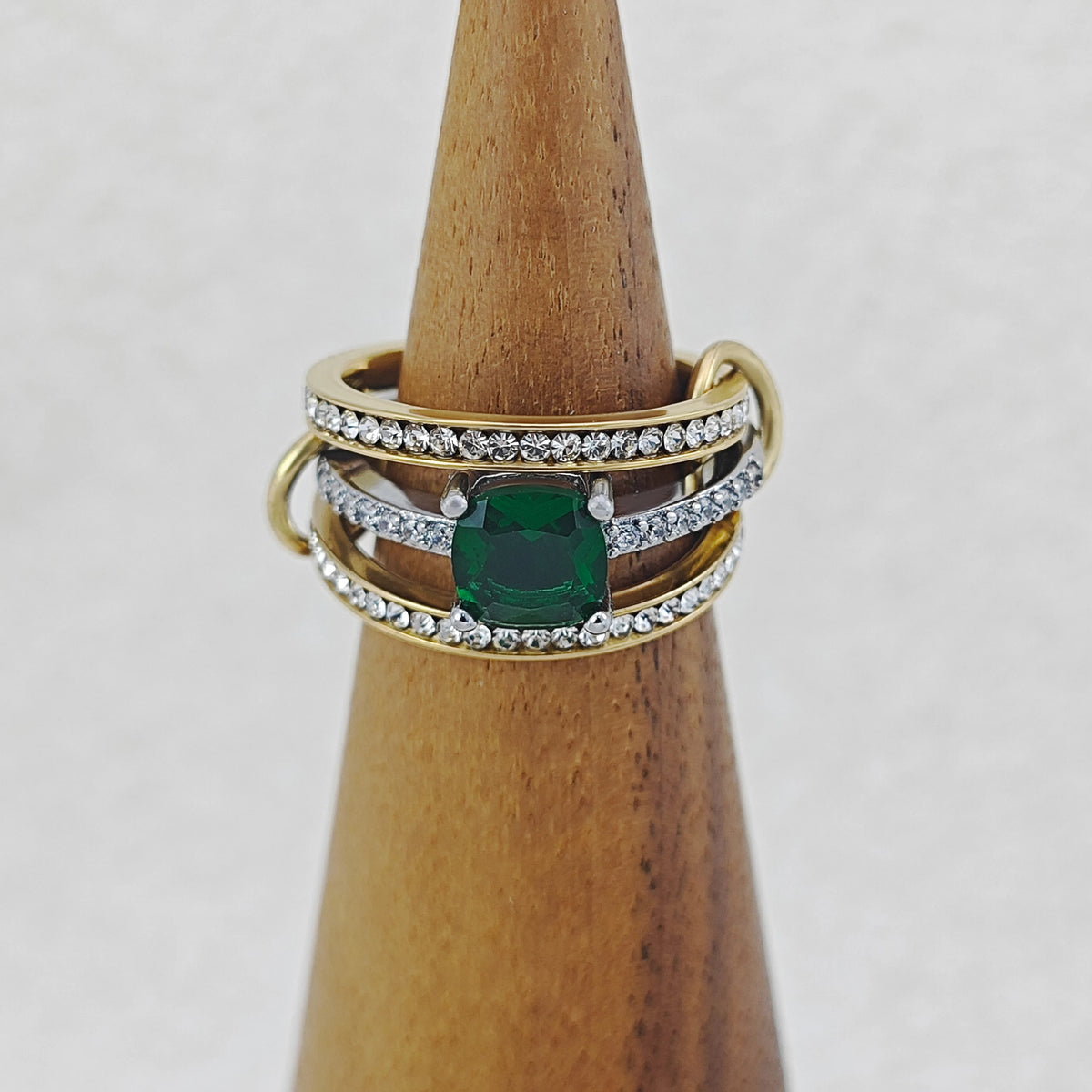 Full Cubic Zirconia Stacking Rings For Women Luxury Style Gold Color Multi-layer Spinelli Ring Wedding Engagement Jewelry Gifts