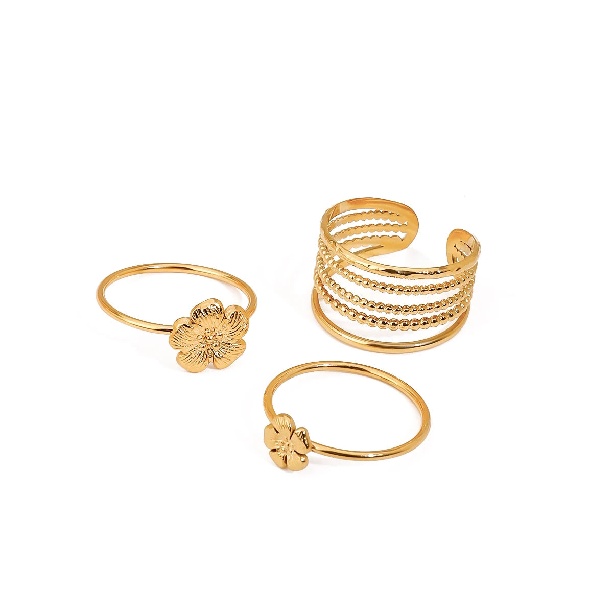 Yori Personalized Stackable Ring Set  Prevent Allergy Stainless Steel Gold Color Daily Wear Fashion Jewelry 2025 NEW