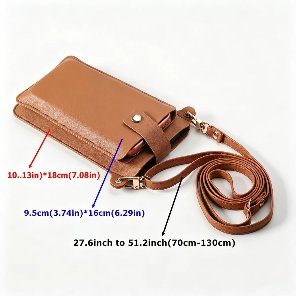Multi Functional Crossbody Bags Women Mini PU Leather Shoulder Purses and for Girls Ladies Phone Simple Fashionable Solid Bag