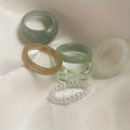 6 Bohemian retro style women's fashionable and elegant stackable multi-color rings for daily banquet wear