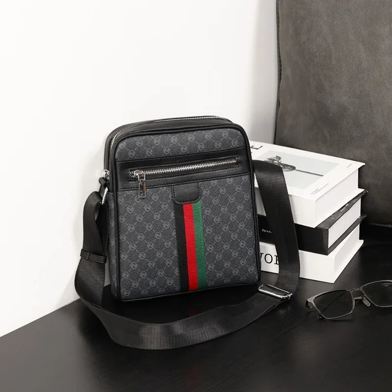 Square Crossbody Bag Men Luxury Design Men's Crossbody Bags Fashion Plaid Letter Printed Shoulder Bag Male Sling Messenger Bag