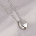 Minimalistic Oval Titanium Steel Necklace for Women Long Sweater Chain Luxury Charm Thin Chain Party Elegant Jewelry Accessories