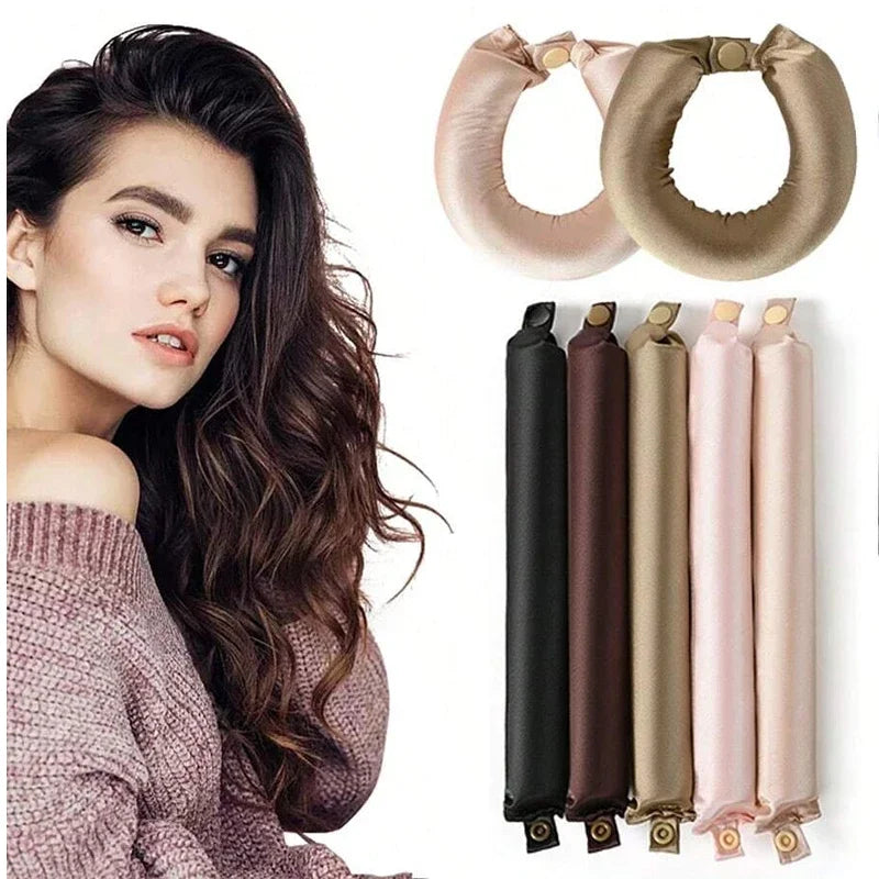 Heatless Curling Rod Headband – Satin Flexi Rods for Overnight Curls