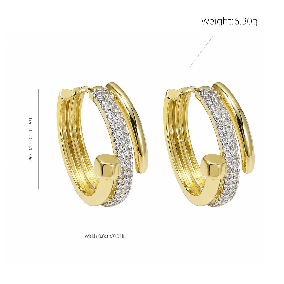 Women Elegant Two‑Layer Intertwined Hoop Earrings Fashion Decorative Ear Jewelry For Banquet Formal Occasion