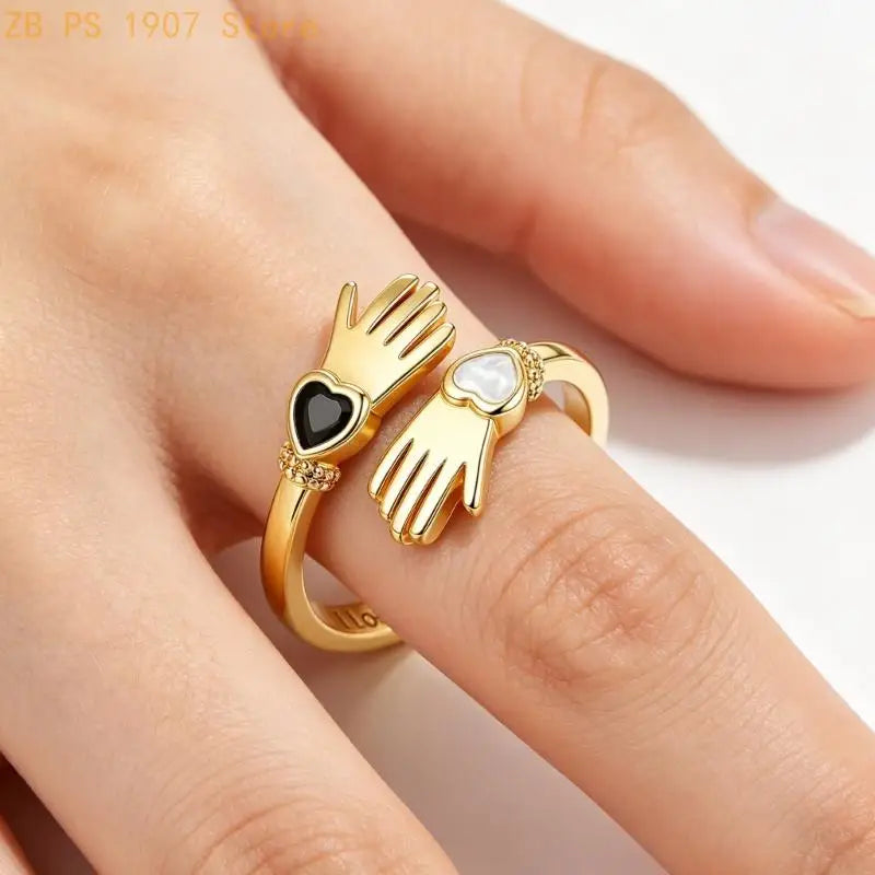 Charm Stackable Statement Rings With Hand Holding Detailing 55KA