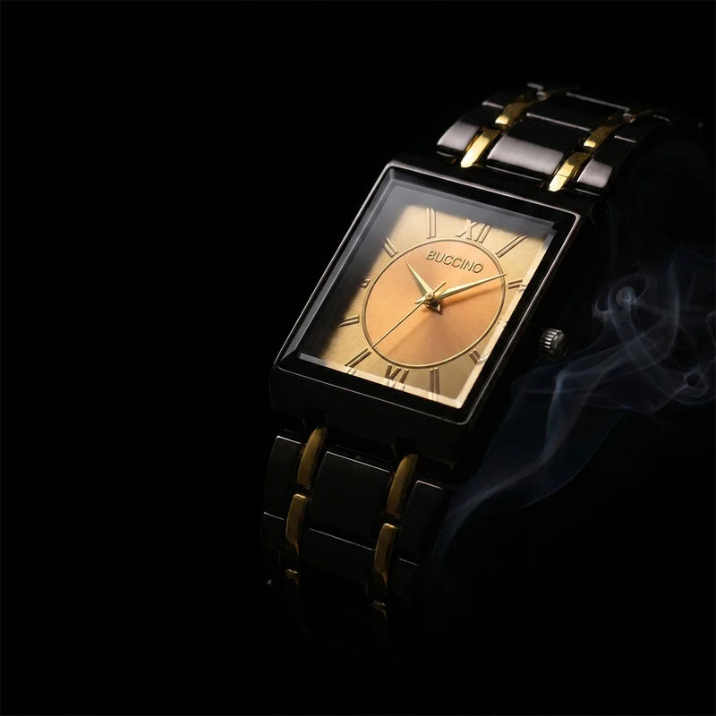 Men's Quartz Wristwatch Steel Band Male Classic Popular Watches Rectangular Minimalist Fashion Casual Business Watch For Daily