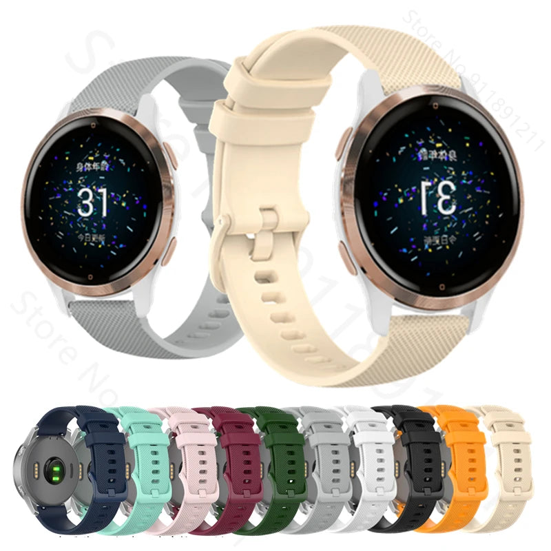 Smart Watch Band For Garmin Venu SQ 2s 3s 2 Plus/Forerunner 255s 265s 255 55 245 645 Vivoactive 3 4 4s 5 Silicone Bracelet Strap