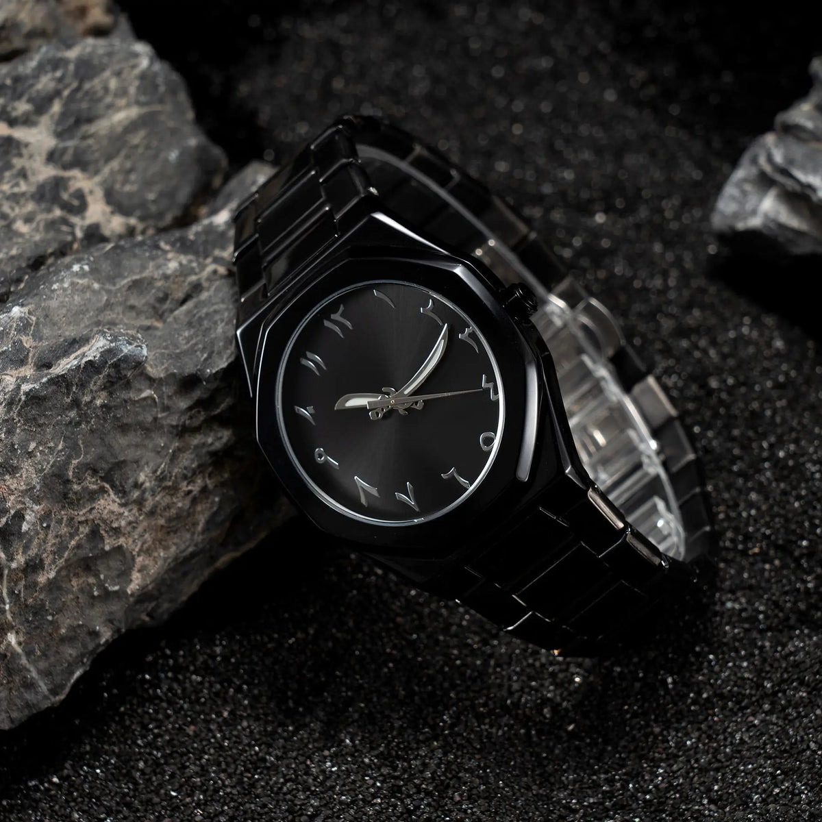 Fashion Luxury Casual Watch For Men Arabic Numeral Dial Stainless Steel Band Waterproof Men's Wristwatch