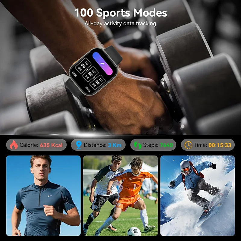 2026 new outdoor sports smartwatch,2.04 high-definition large screen,1000mAh large battery, ultra long battery life,holiday gift