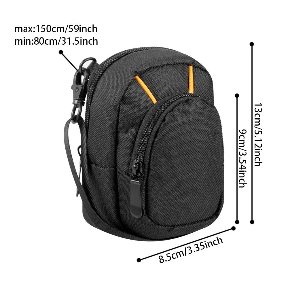 Portable Small Crossbody Camera Bag with Shoulder Strap Compact Zipper Closure Travel Storage Case