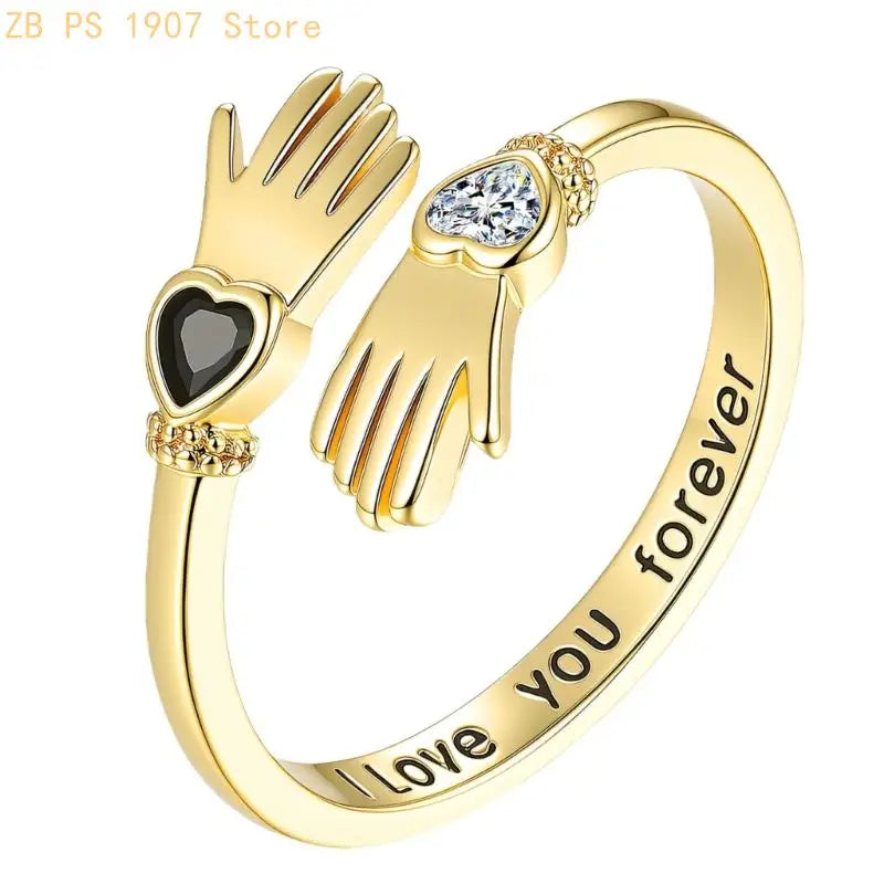 Charm Stackable Statement Rings With Hand Holding Detailing 55KA