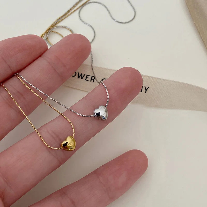 Minimalist Clavicle Necklaces For Women Tiny Heart LOVE Necklaces Dainty Fashion Jewelry
