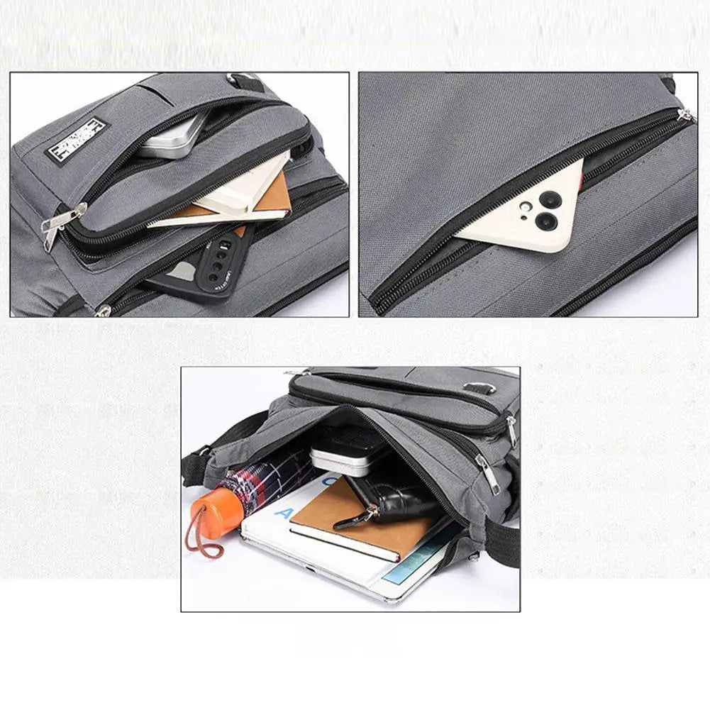 Mens Crossbody Bag Single Shoulder Bags Big Capacity Multi-Pockets Storage Bag Fashion Handbag Business Crossbody Bags
