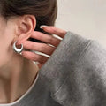 1 pair of geometric hoop earrings – minimalist and elegant, delicate yet versatile, sexy jewelry gift for women.