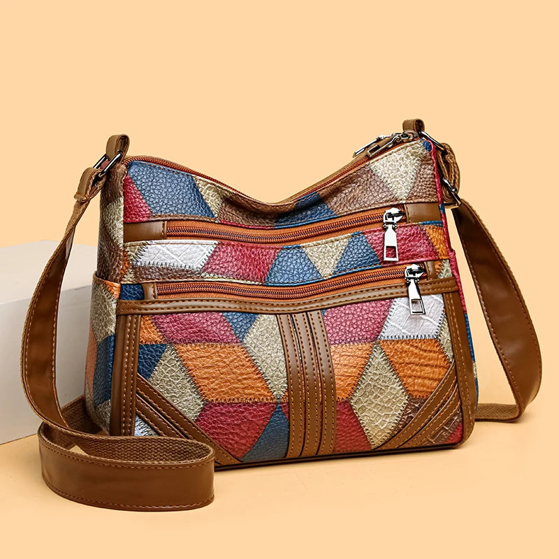 New Crossbody Bag for Women Large Capacity Luxury Handbag Purse Solid Color Shoulder Bags Female Casual Travel Vintage Hobos Bag