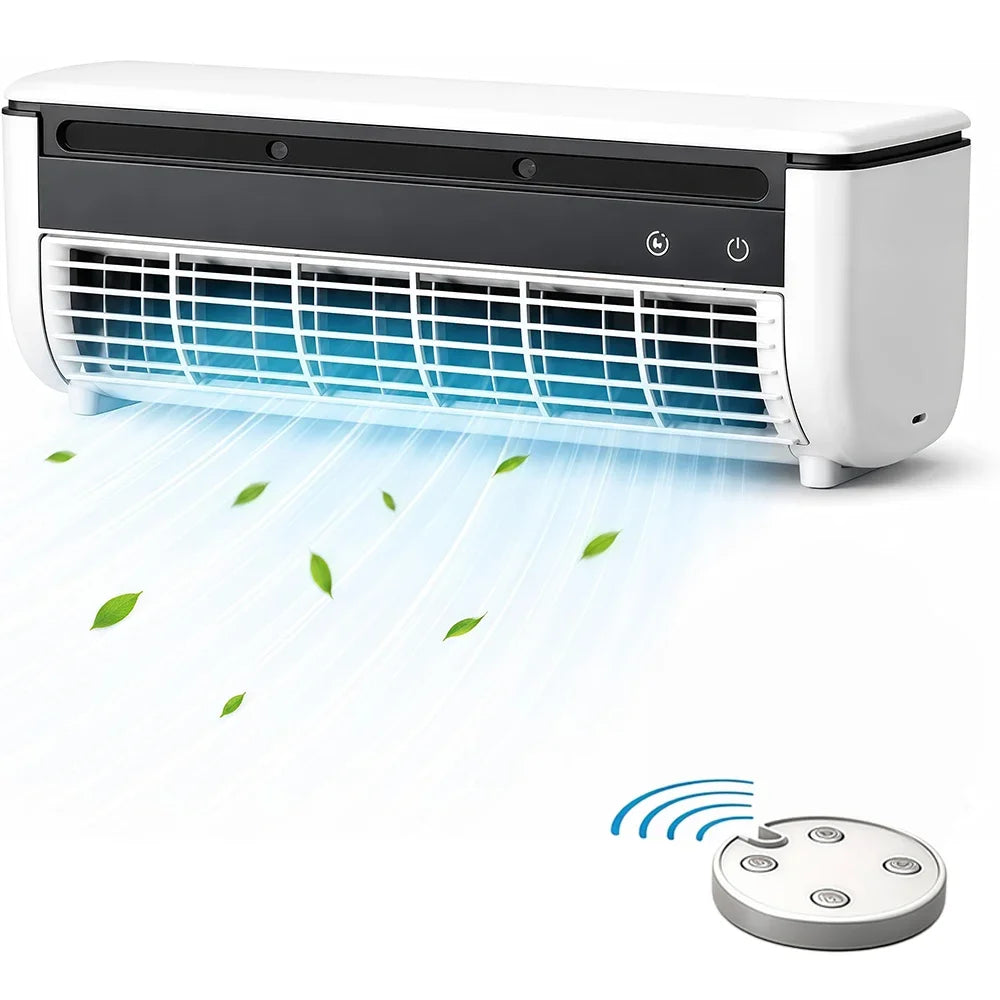 Mini Portable Wall Mount Air Conditioner with Core Cooling & Ice Mist,No-Drill Small Cooling Fan with Remote Control Home Office