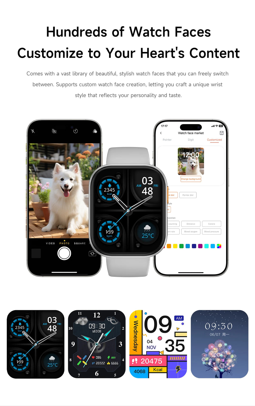 2026 new outdoor sports smartwatch,2.04 high-definition large screen,1000mAh large battery, ultra long battery life,holiday gift