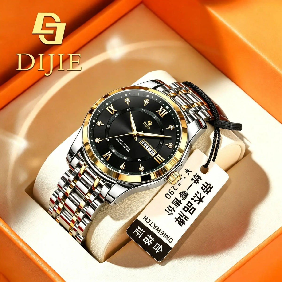 Trendy steel-band men's watch, exuding elegance, a popular casual and minimalist design, high-quality, versatile for business an