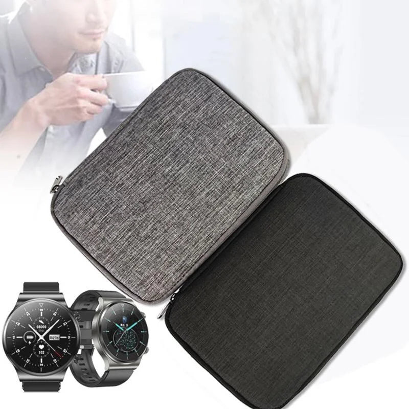 Smart Watch Band Organizer,Nylon Waterproof Watch Bands Storage Bag,Portable Electronics Travel Watch Straps Carrying Case Pouch