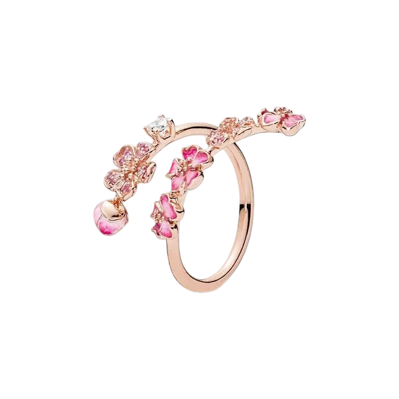 2026 Latest Multi Style Stackable Ring with Diamond Inlaid Love Peach Blossom Sun Moon Simple Ring Jewelry Women's Gift