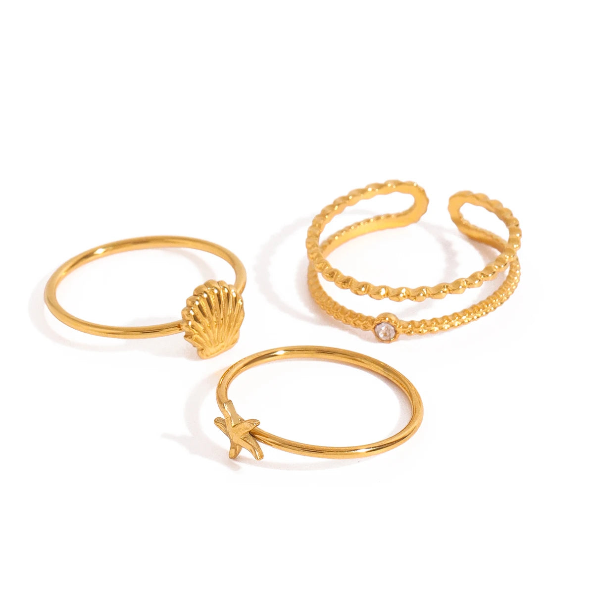 Yori Personalized Stackable Ring Set  Prevent Allergy Stainless Steel Gold Color Daily Wear Fashion Jewelry 2025 NEW