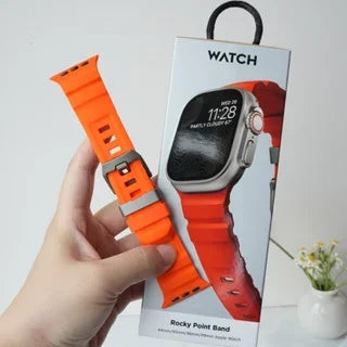 Luxury Silicone Band for iWatch 46mm Series 10 Ultra2 49mm 45mm Breathable Sport Strap for 44mm 42mm Series 9 8 7 6 5 4 3 2 1 SE