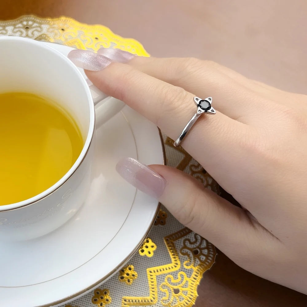 Ring Star Stackable Europe Style Fine Jewerly For Women Brand New Trendy Gift In 925 Sterling Silver