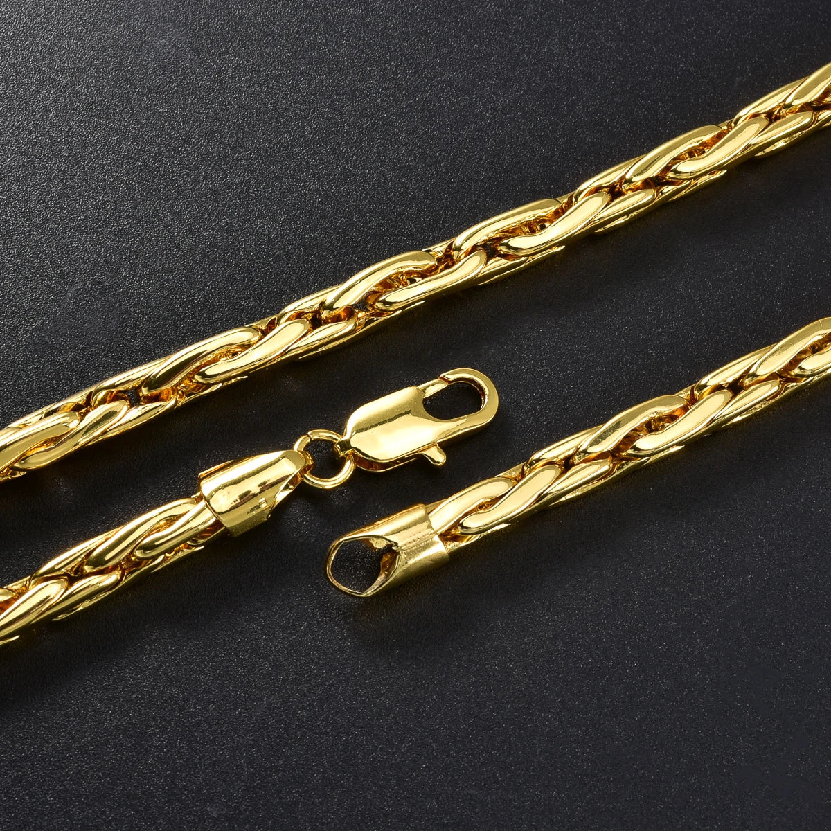 Minimalist Copper Twisted Chain Necklace  Bracelet Set for Women Men Simple Layered Jewelry Gift Ready Hypoallergenic