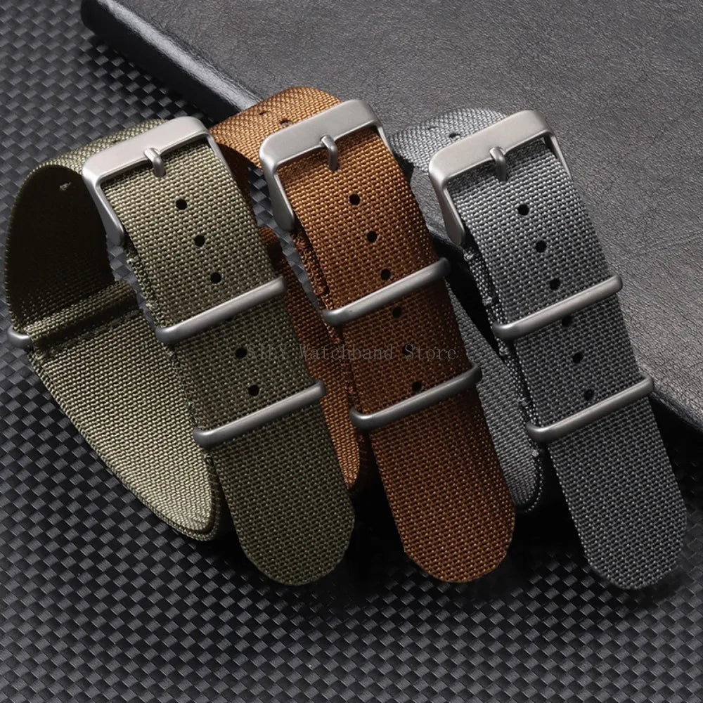 Military Nylon Smartwatch Band 18mm 20mm 22mm Universal Men Women Canvas Strap Fabric Army Replacement Wristbelt Sport Bracelets