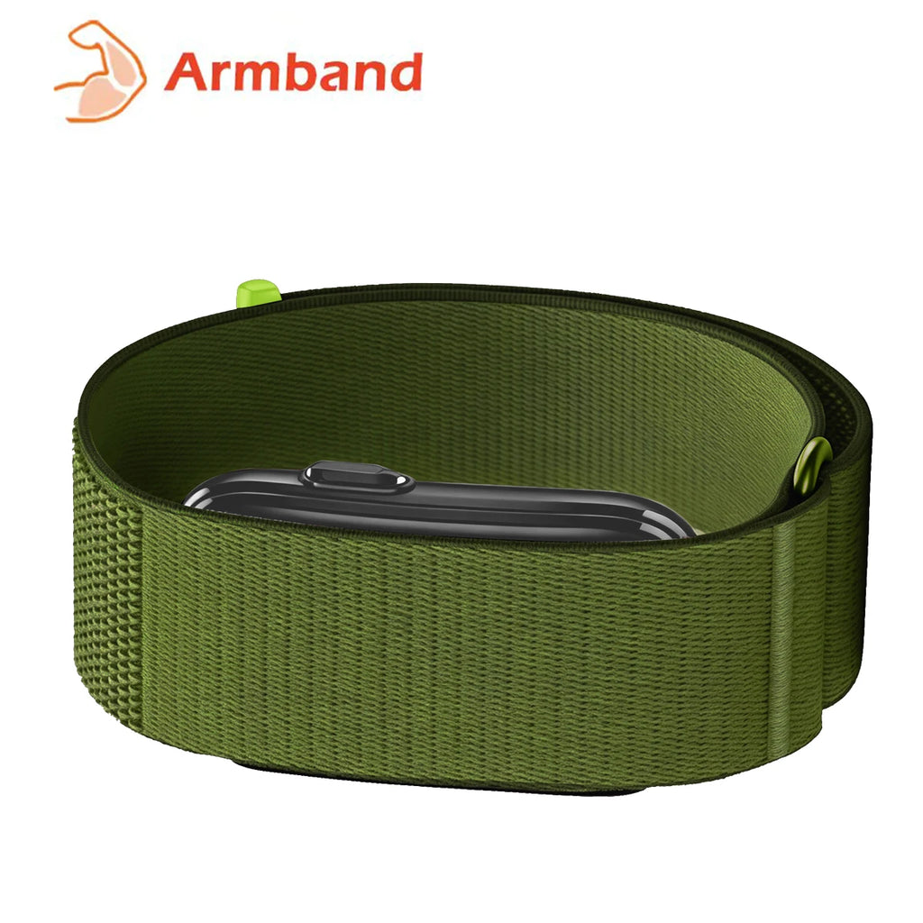 For Garmin CIRQA Smart Band Bicep Armband Sport Fitness Tracker Nylon Woven Breathable Watch Band Adjustable Wrist Loop Strap