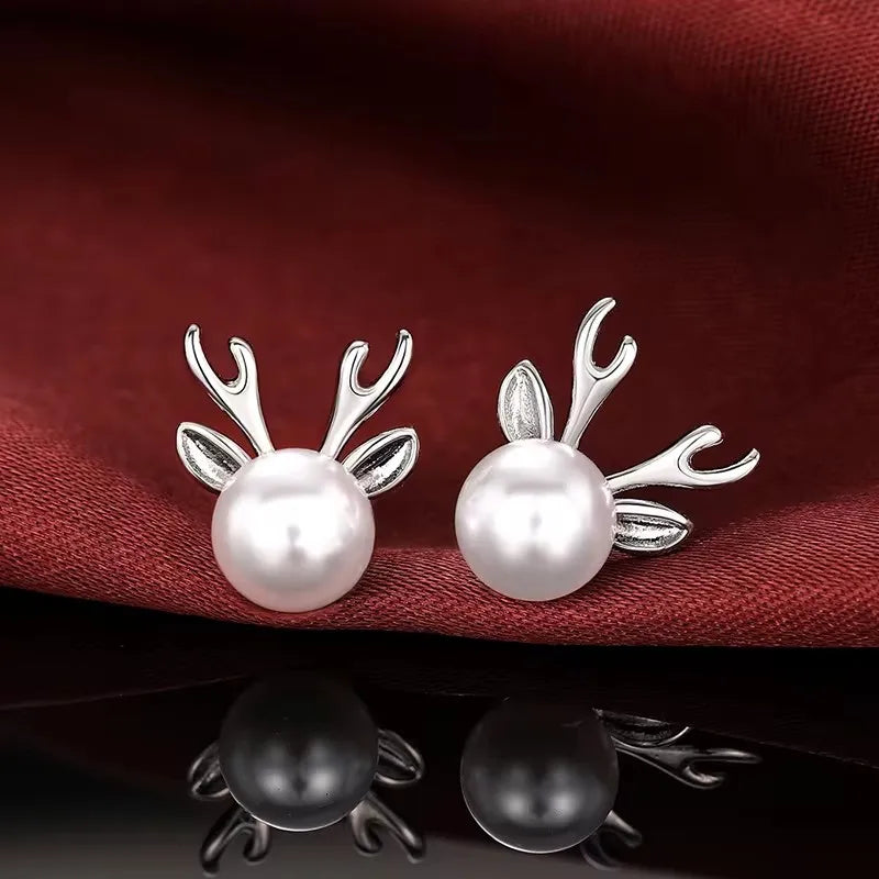 CAOSHI Simple Elegant Hoop Earrings with Simulated Pearl Female Graceful Jewelry for Engagement Daily Party Accessories Gift