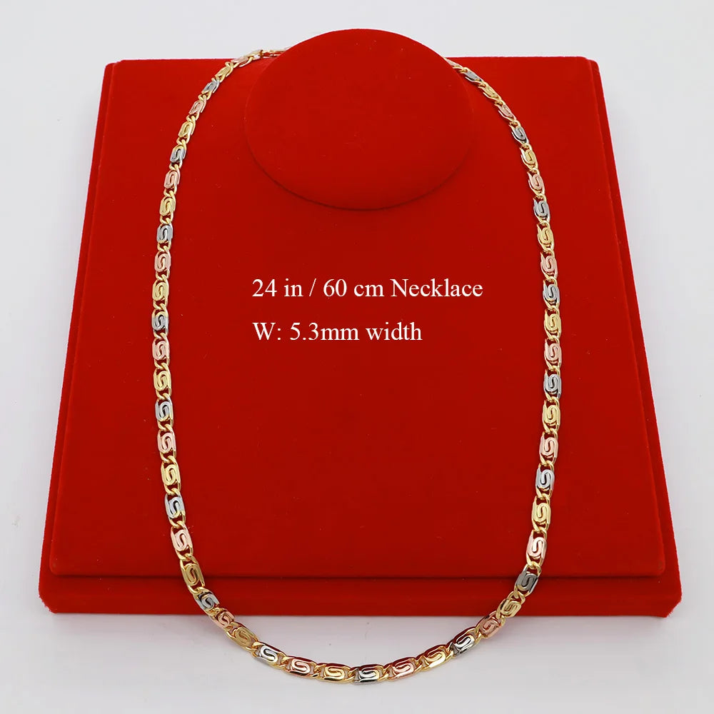 60cm 5.3mm Minimalist Necklace Fashion 18k Gold Plated Jewelry for Men And Women Suitable for Daily Wear