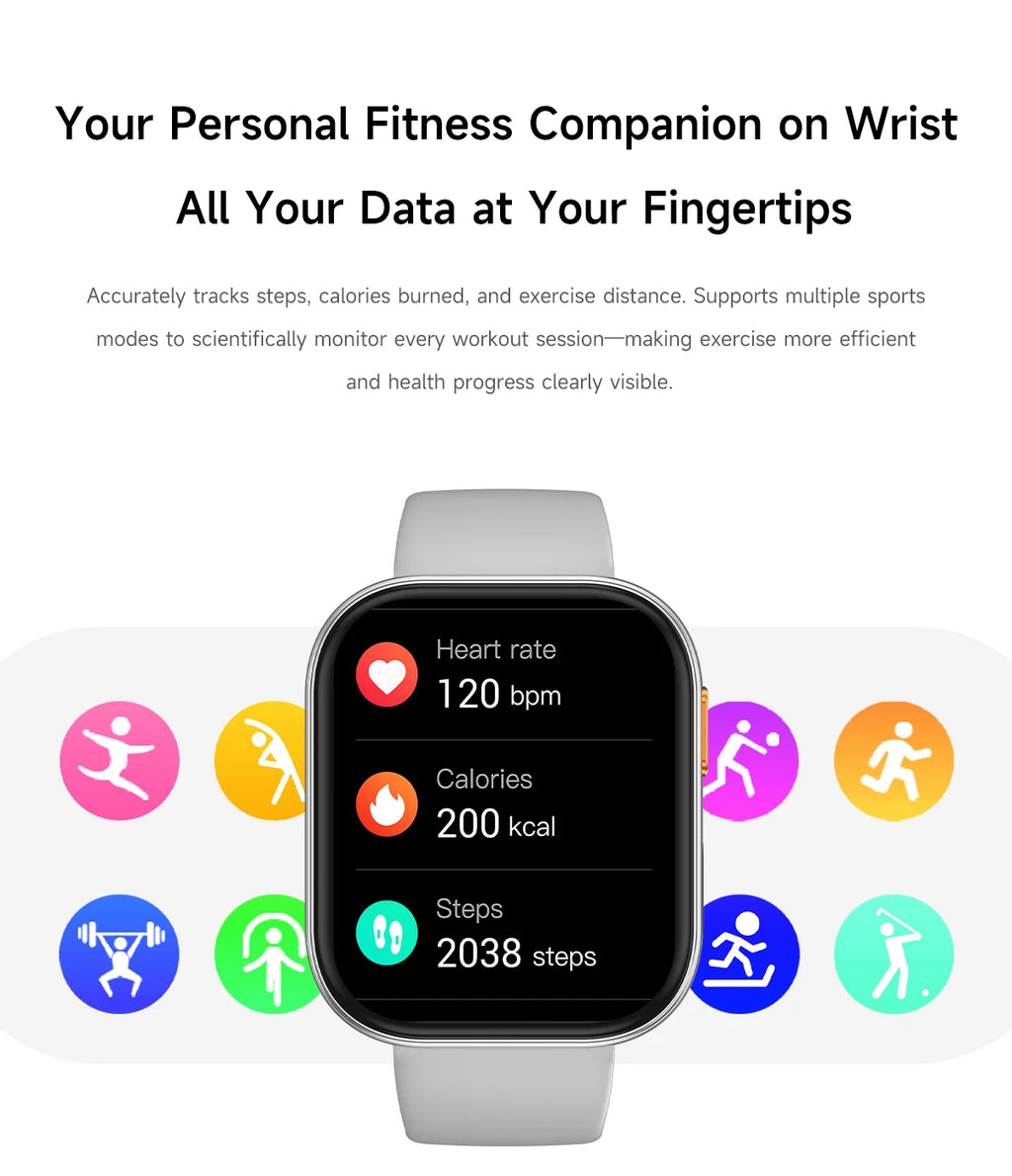 2026 new outdoor sports smartwatch,2.04 high-definition large screen,1000mAh large battery, ultra long battery life,holiday gift