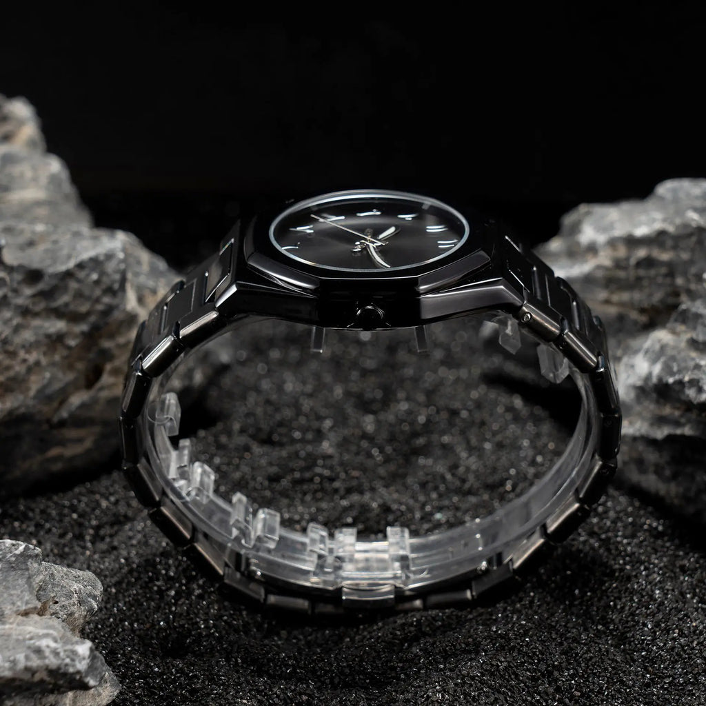 Fashion Luxury Casual Watch For Men Arabic Numeral Dial Stainless Steel Band Waterproof Men's Wristwatch