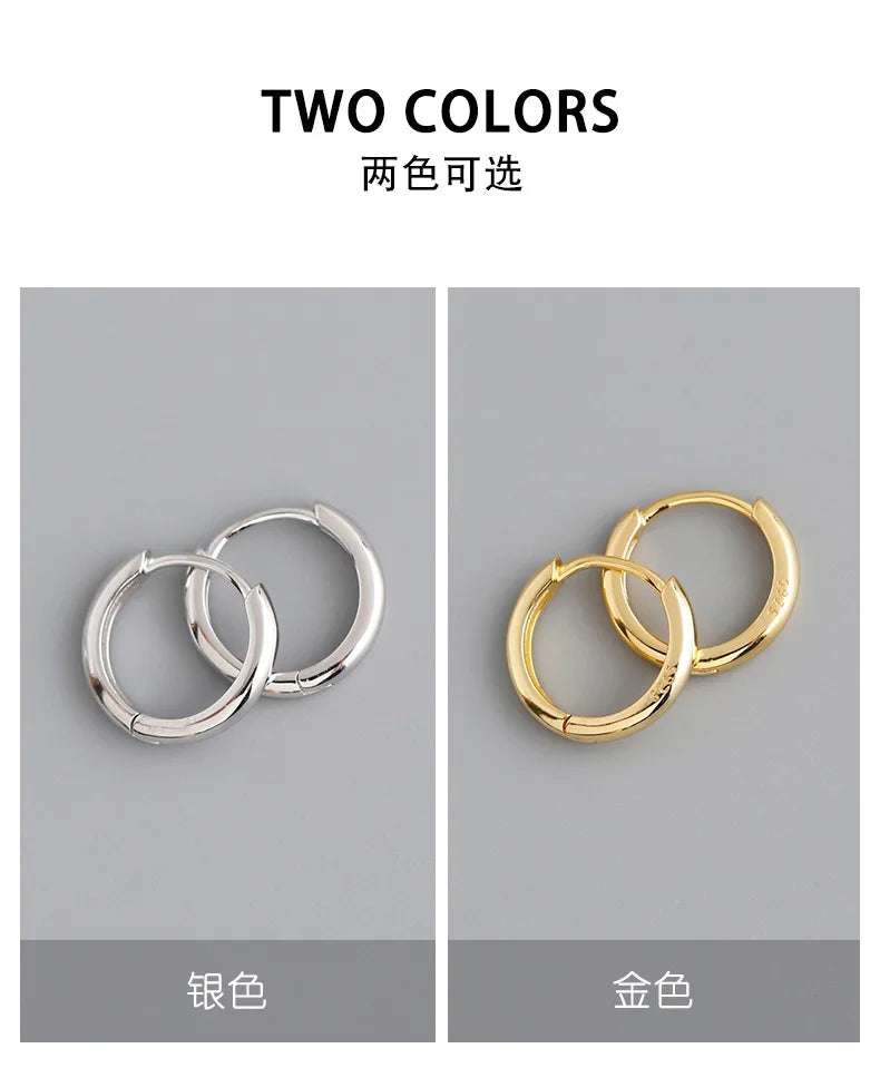 925 Sterling Silver Geometry Hoop Earrings for Women Fashion Silver Jewelry Gifts Trendy