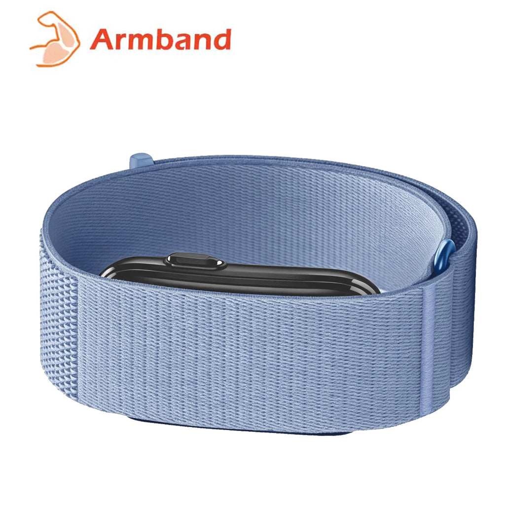 For Garmin CIRQA Smart Band Bicep Armband Sport Fitness Tracker Nylon Woven Breathable Watch Band Adjustable Wrist Loop Strap