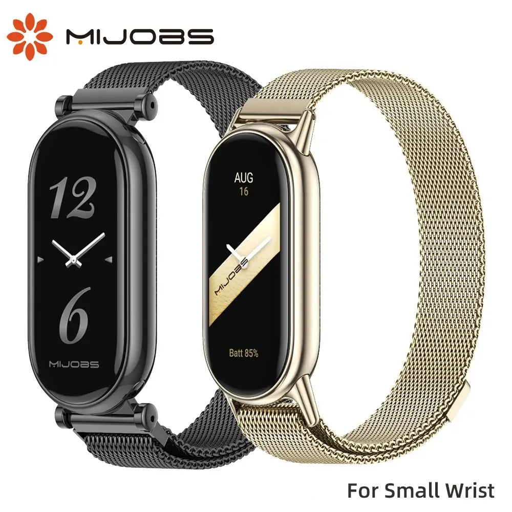 Mi Band 10 9 8 Strap Metal Smart Bracelet Milanese Girls Women Small Wrist Band For Xiaomi Mi Band 8 9 Smart Watch