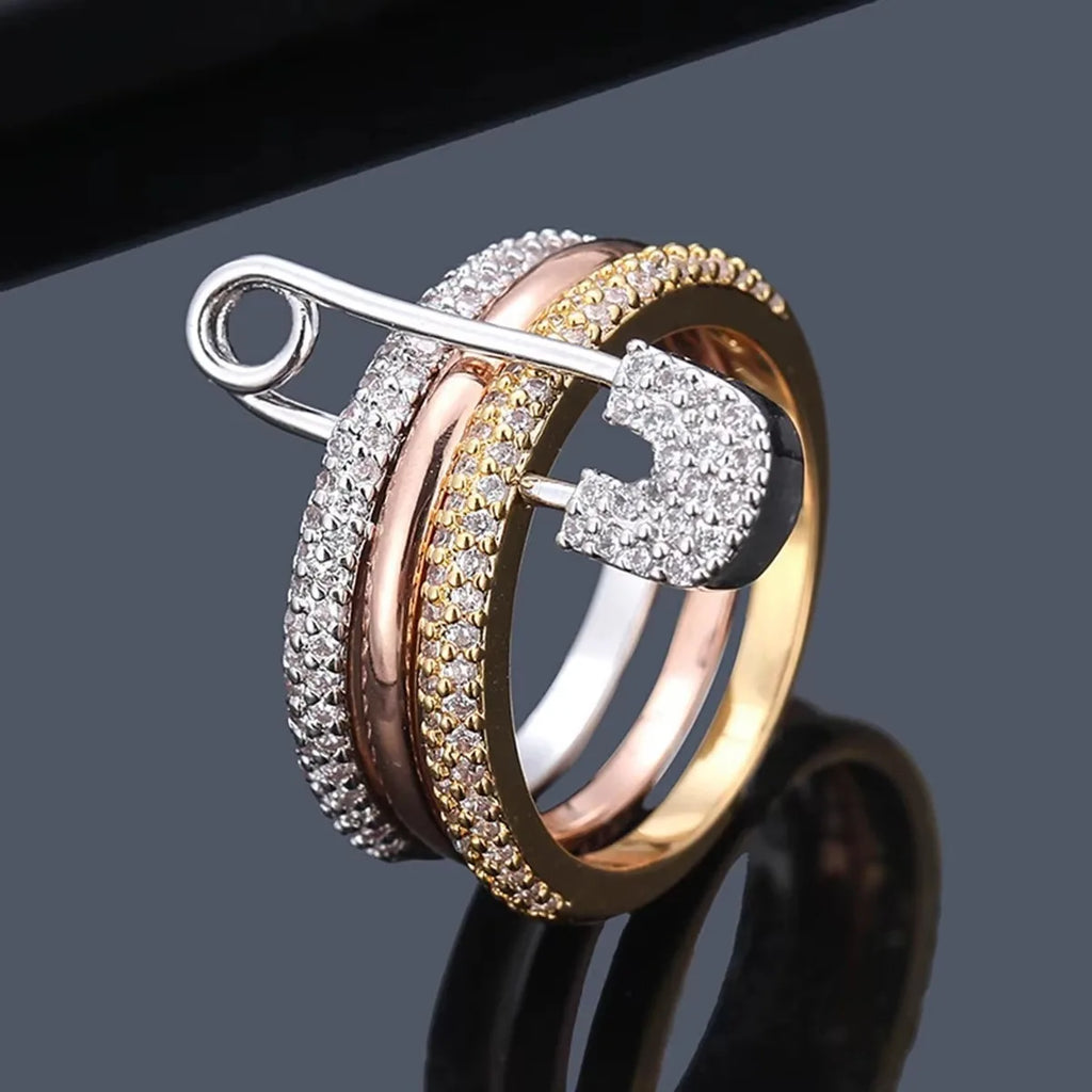 Stacked Rings Fashion Trend Street Style Gift For Friends, Birthday Party Surprise Zircon Ring Jewelry Gifts