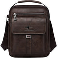 Compact Men's Leather Crossbody Bag, Lightweight Shoulder Bag with Multiple Pockets, Ideal for Travel and Commute Rugged Men's
